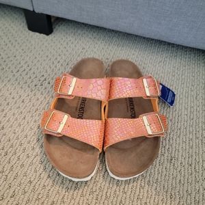 Birkenstock orange slides brand new